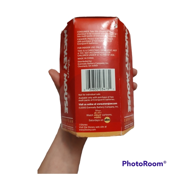 Vintage Disney Minnie Mouse Glass Christmas Ornament 2000 Energizer Holiday Home - Picture 4 of 4